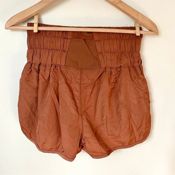 Free People Movement The Way Home Athletic Shorts Rust  Brown - Picture 2 of 6